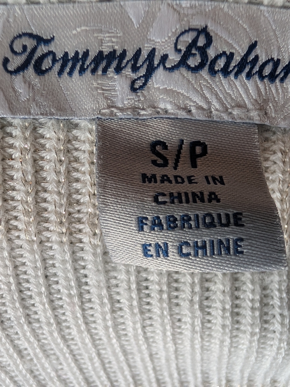 Tommy Bahama Boat Neck Cream and Light Tan Striped Sweater - Picture 4 of 6
